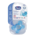 CHICCO Physioring силиконовая пустышка 0м+, голубая