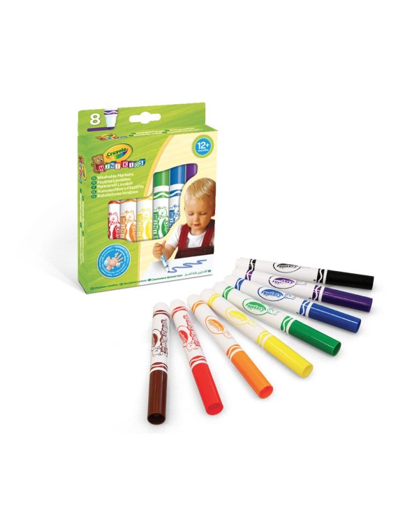 CRAYOLA MINIKIDS Смываемые фломастеры для малышей, 8 цветов