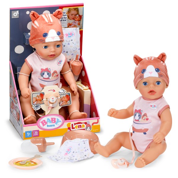 Обложка книги «BABY BORN кукла Lena в костюме с кошачьим принтом, 36 cm»