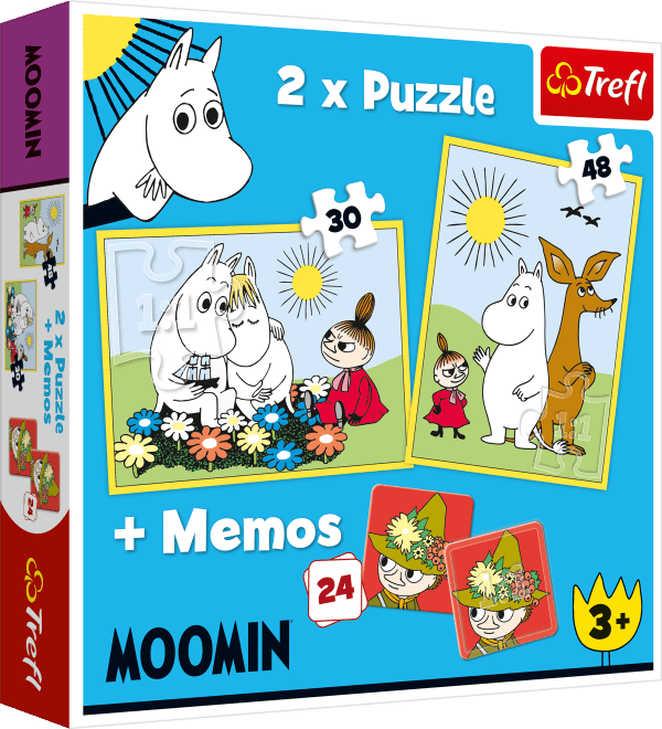 TREFL MOOMIN Комплект пазлов "Муми-тролли" 30шт. + 48шт. + 24 мемо