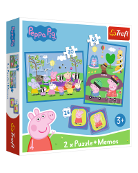 TREFL PEPPA PIG Комплект пазлов "Свинка Пеппа" 30шт. + 48шт. + 24 мемо