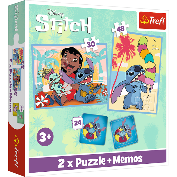 TREFL DISNEY STITCH Комплект пазлов 30 шт. + 48 шт. + 24 мемо