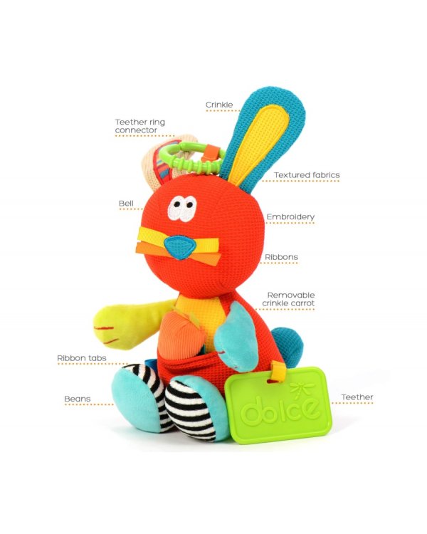DOLCE TOYS Развивающая мягкая игрушка Сказочный Кролик