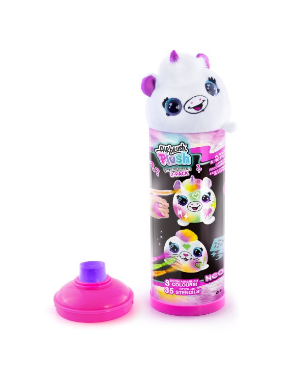 AIRBRUSH Plush мягкий питомец с аэрографом Неон мини, 2 шт