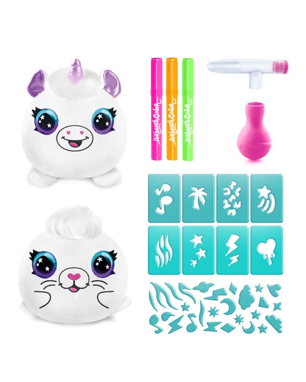 AIRBRUSH Plush мягкий питомец с аэрографом Неон мини, 2 шт