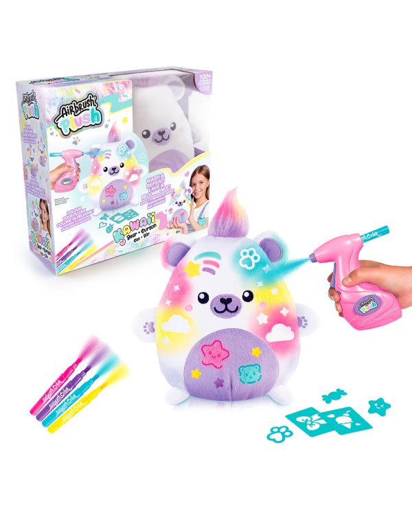 AIRBRUSH PLUSH игровой набор мягкая игрушка с аэрографом Kawaii Bear, 25 см