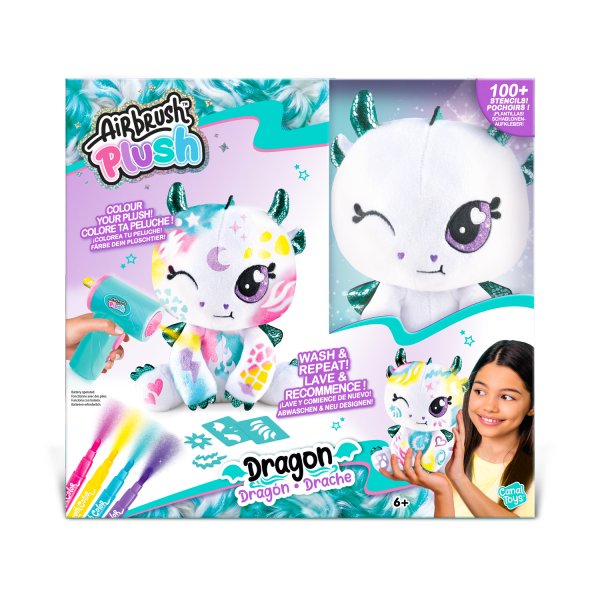 Обложка книги «AIRBRUSH PLUSH Игровой набор мягкая игрушка с аэрографом Дракон, 25 см»