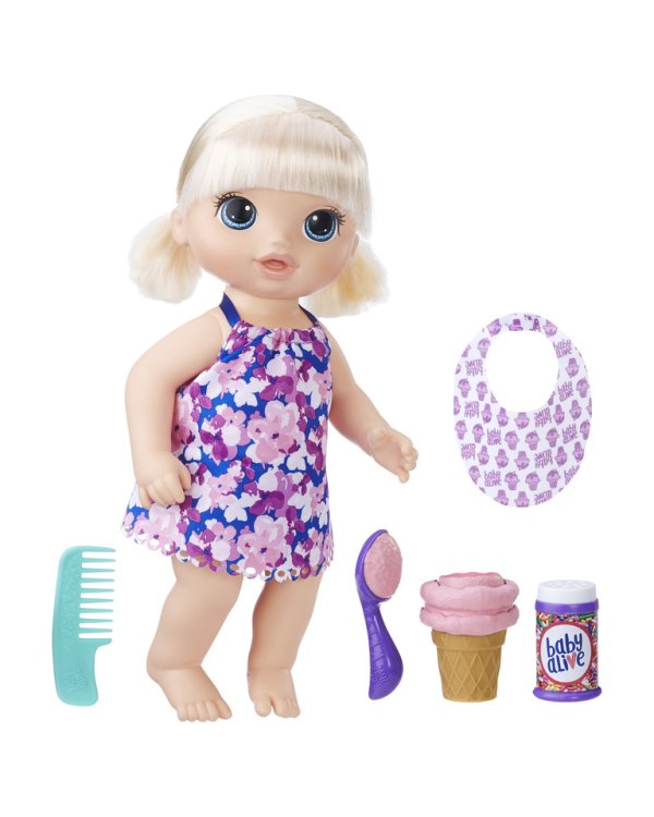 BABY ALIVE кукла малышка с мороженным, блондинка, 35 см