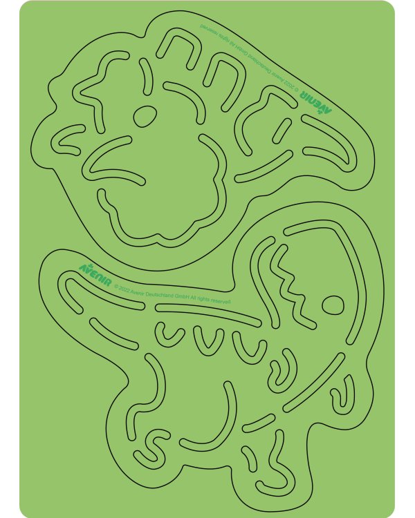 AVENIR Скретч-карточки с трафаретами - Динозавры