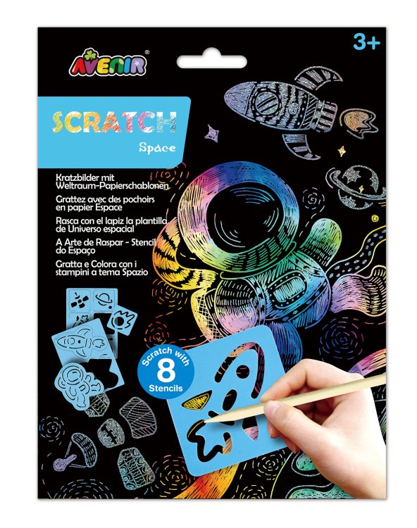 AVENIR Скретч-карточки с трафаретами - Космос AVENIR Скретч-карточки с трафаретами - Космос