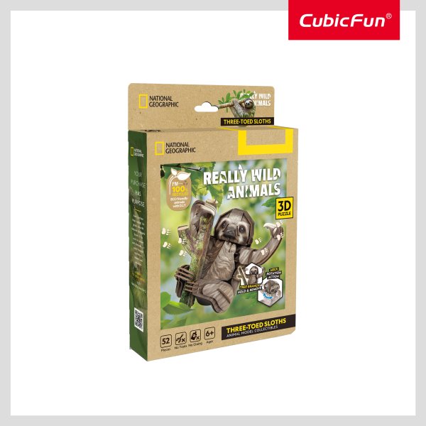 CUBICFUN NATIONAL GEOGRAPHIC 3D пазл «Трёхпалый ленивец»