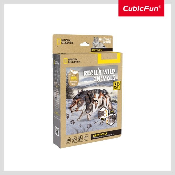 Обложка книги «CUBICFUN NATIONAL GEOGRAPHIC 3D пазл «Серый волк»»