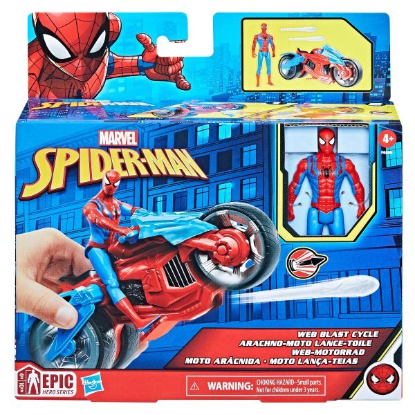 SPIDER-MAN игровой набор Герой и Мотоцикл, 10 см