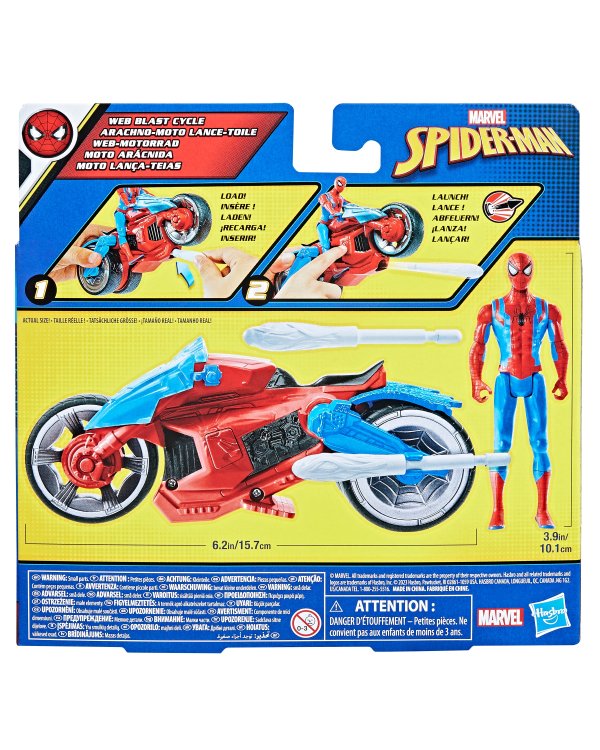 SPIDER-MAN игровой набор Герой и Мотоцикл, 10 см