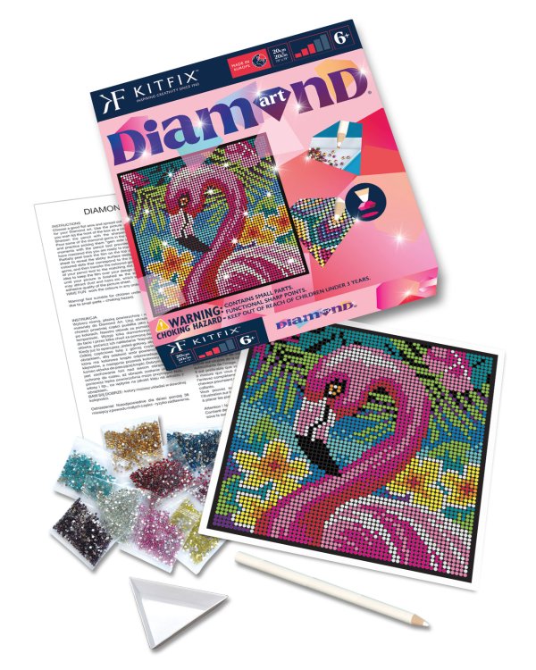 KITFIX Набор для рукоделия Алмазная мозайка Фламинго