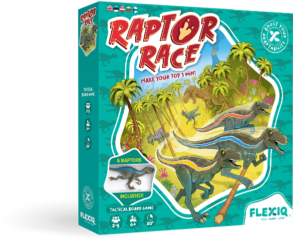 Обложка книги «FLEXIQ Raptor Race настольная игра»