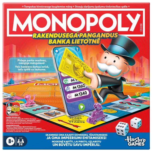 MONOPOLY настольная игра Rakendusega Pangandus/ Banka Lietotne (на эстонском и латышском яз.)