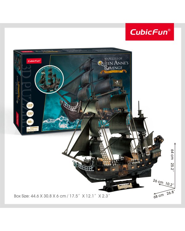 CUBICFUN 3D-пазл c LED-подсветкой Парусник "Месть королевы Анны"