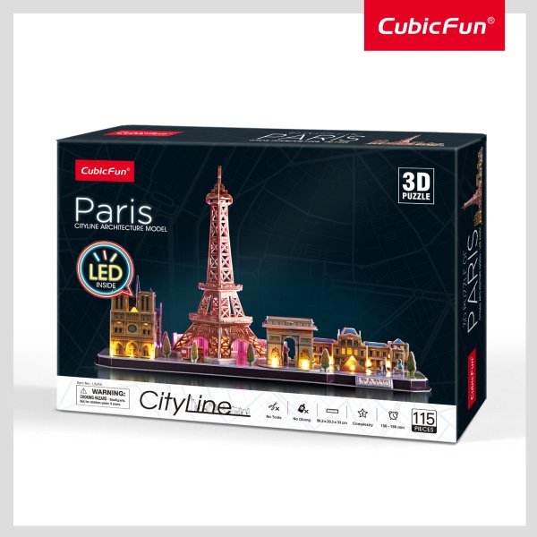 CUBICFUN City Line 3D-пазл c LED-подсветкой Париж