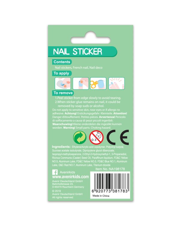 AVENIR Стикеры для ногтей: Животные