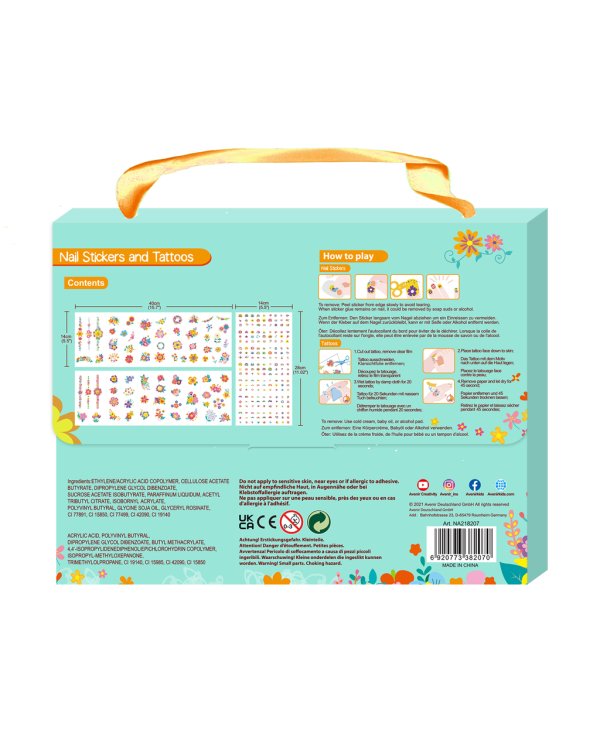 AVENIR Наклейки для ногтей и татуировки (260+ штук) - "Цветы"