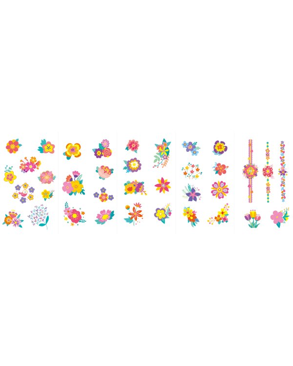 AVENIR Наклейки для ногтей и татуировки (260+ штук) - "Цветы"