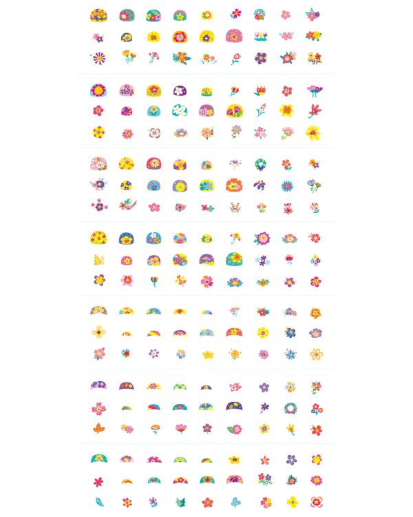 AVENIR Наклейки для ногтей и татуировки (260+ штук) - "Цветы"