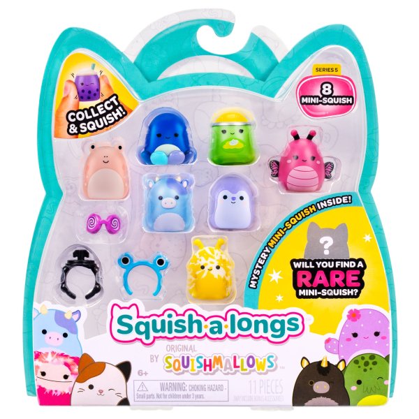 SQUISHMALLOWS SQUISH-A-LONGS Комплект фигурок, 8 шт, 2,5 см