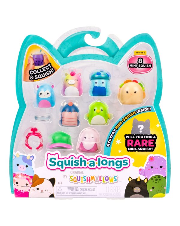 SQUISHMALLOWS SQUISH-A-LONGS Комплект фигурок, 8 шт, 2,5 см