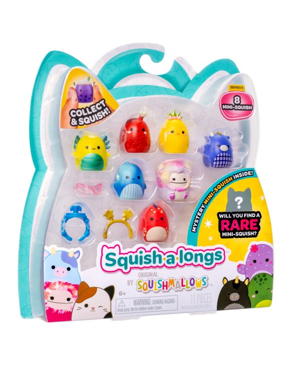 SQUISHMALLOWS SQUISH-A-LONGS Комплект фигурок, 8 шт, 2,5 см