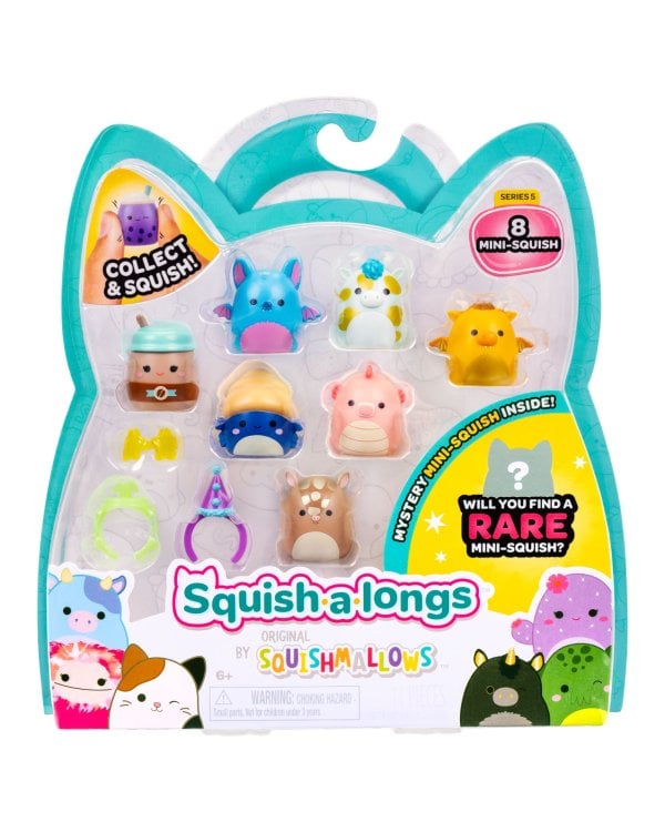 SQUISHMALLOWS SQUISH-A-LONGS Комплект фигурок, 8 шт, 2,5 см