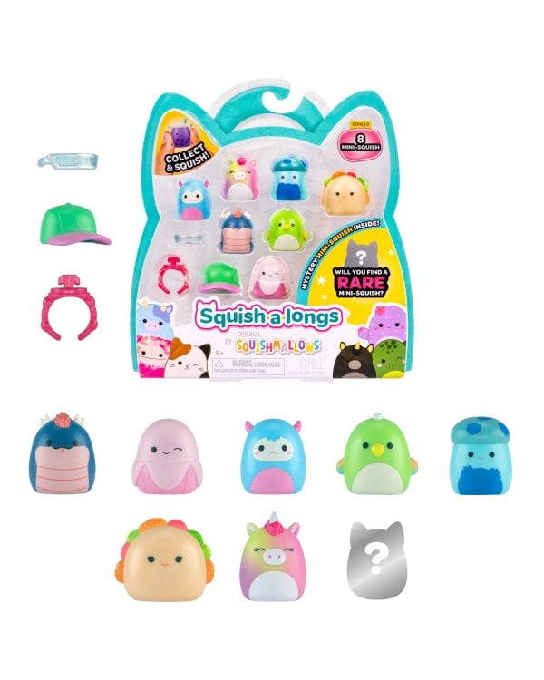 SQUISHMALLOWS SQUISH-A-LONGS Комплект фигурок, 8 шт, 2,5 см