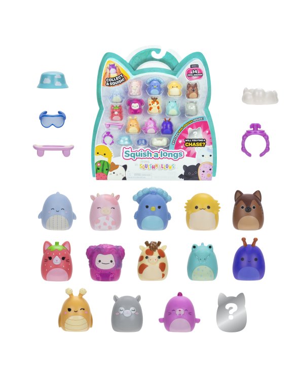 SQUISHMALLOWS SQUISH-A-LONGS Комплект фигурок, 14 шт, 2,5 см