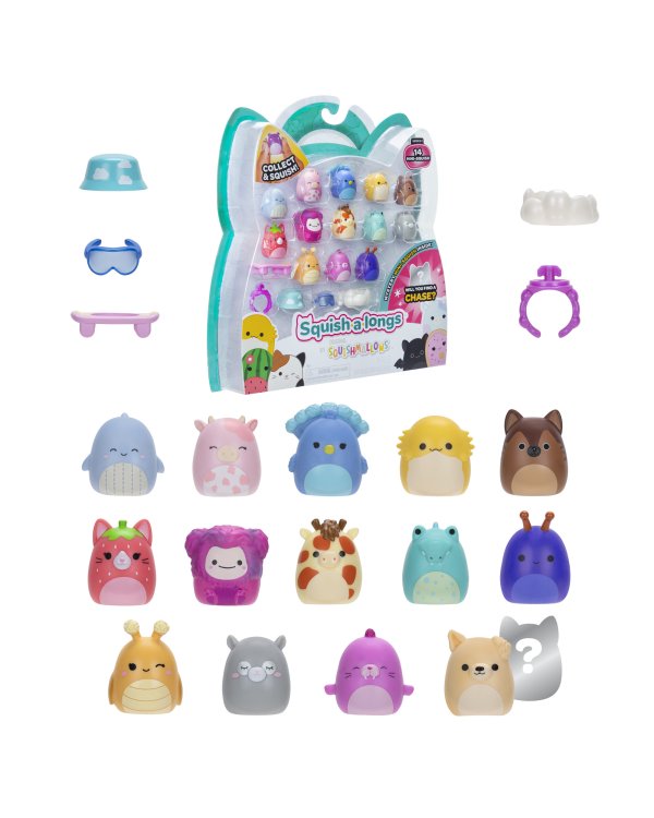 SQUISHMALLOWS SQUISH-A-LONGS Комплект фигурок, 14 шт, 2,5 см