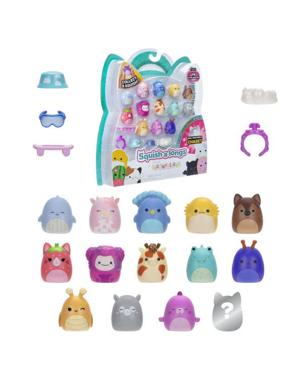 SQUISHMALLOWS SQUISH-A-LONGS Комплект фигурок, 14 шт, 2,5 см