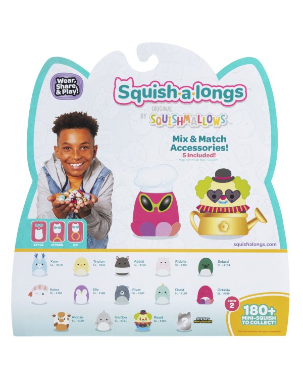 SQUISHMALLOWS SQUISH-A-LONGS Комплект фигурок, 14 шт, 2,5 см