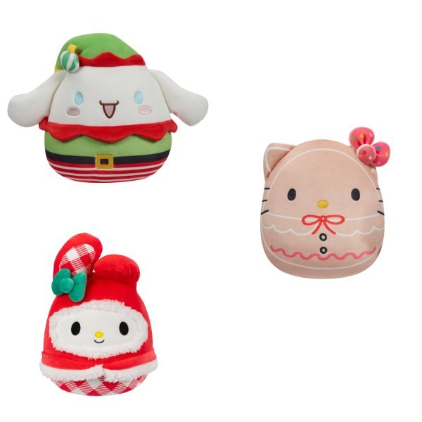 SQUISHMALLOWS HELLO KITTY Мягкая игрушка, рождественская коллекция, 20 см
