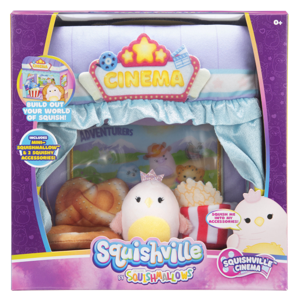 SQUISHMALLOWS Squishville Плюшевый игровой комплект-делюкс - Кинотеатр
