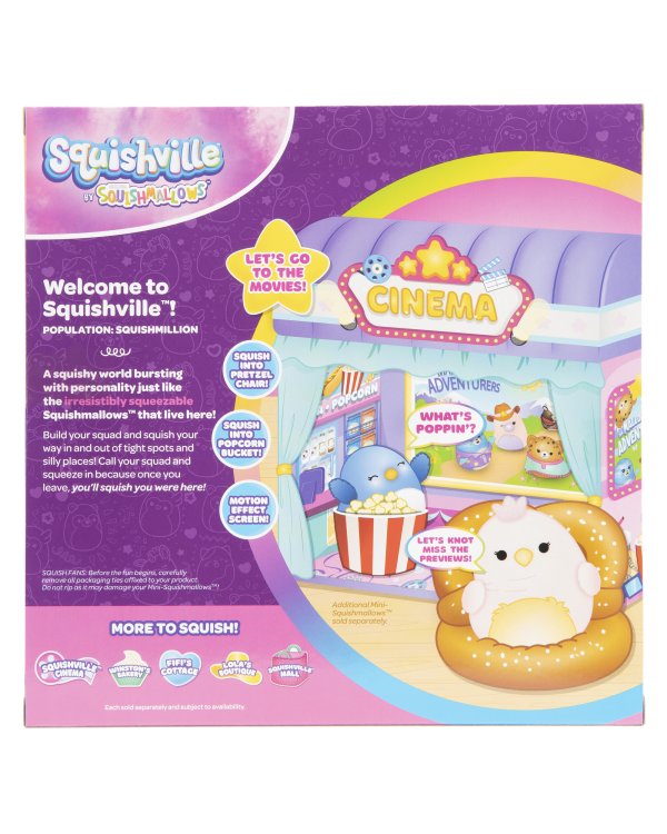 SQUISHMALLOWS Squishville Плюшевый игровой комплект-делюкс - Кинотеатр