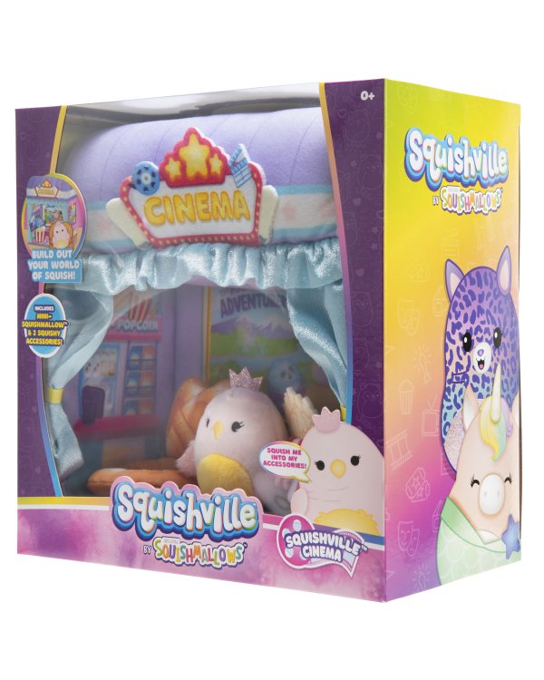 SQUISHMALLOWS Squishville Плюшевый игровой комплект-делюкс - Кинотеатр