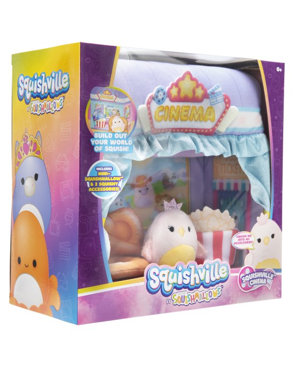 SQUISHMALLOWS Squishville Плюшевый игровой комплект-делюкс - Кинотеатр