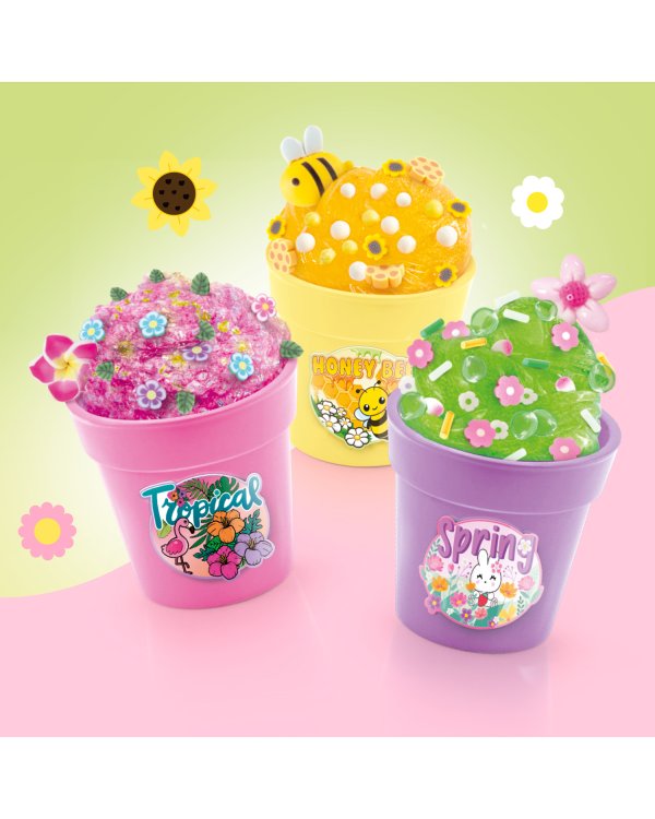 SO SLIME комплект для изготовления слайма Цветочный горшок, 3 шт