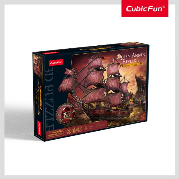 CUBICFUN 3D пазл «Queen Anne’s Revenge», юбилейное издание (красное)