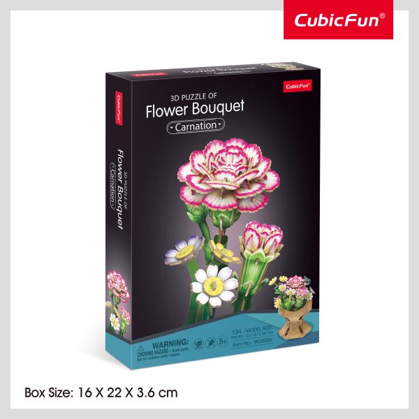 Обложка книги «CUBICFUN 3D пазл «Букет цветов – гвоздика»»