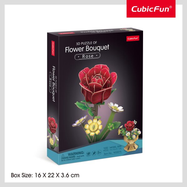 Обложка книги «CUBICFUN 3D пазл «Букет цветов – роза»»