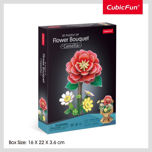 Обложка книги «CUBICFUN 3D пазл «Букет цветов – камелия»»