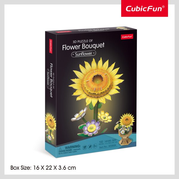 Обложка книги «CUBICFUN 3D пазл «Букет цветов – подсолнух»»