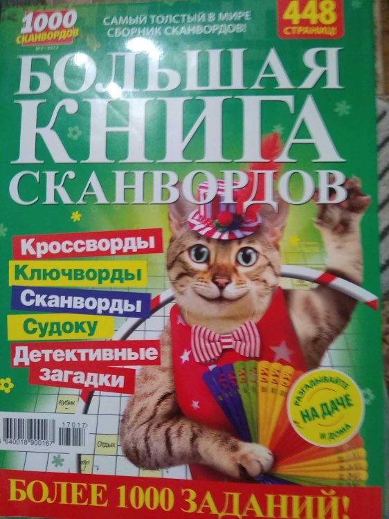 Обложка книги «Большая книга сканвордов. 1000 сканвордов», ISBN 4640018900167